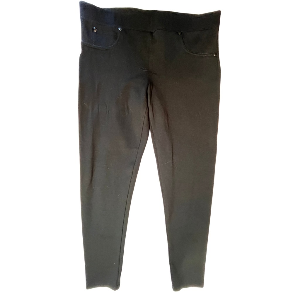 Trina Turk Black Ponte Leggings 8 Gold Rivets Stretch‎ Office Minimalist